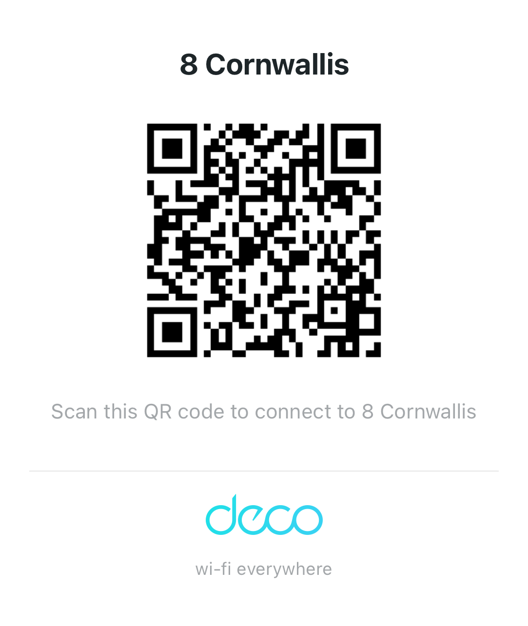 Wi-Fi QR code for 8 Cornwallis